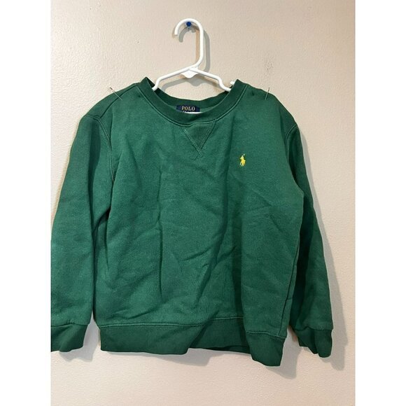 Boy's Polo Ralph Lauren Green Yellow Logo Sweatshirt Size 7 [EXCELLENT] - Picture 1 of 5